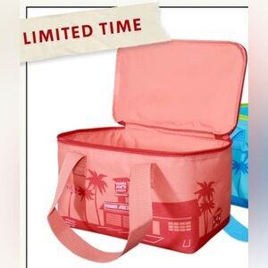 New Trade Joes Insulated Pink Cooler Bag. Great size for lunches, or for 2.